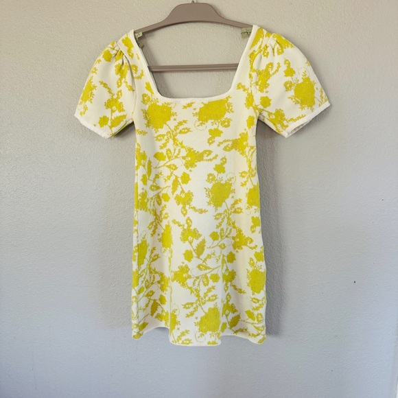 Pink Ripple chartreuse flower mini dress size S - Picture 3 of 3